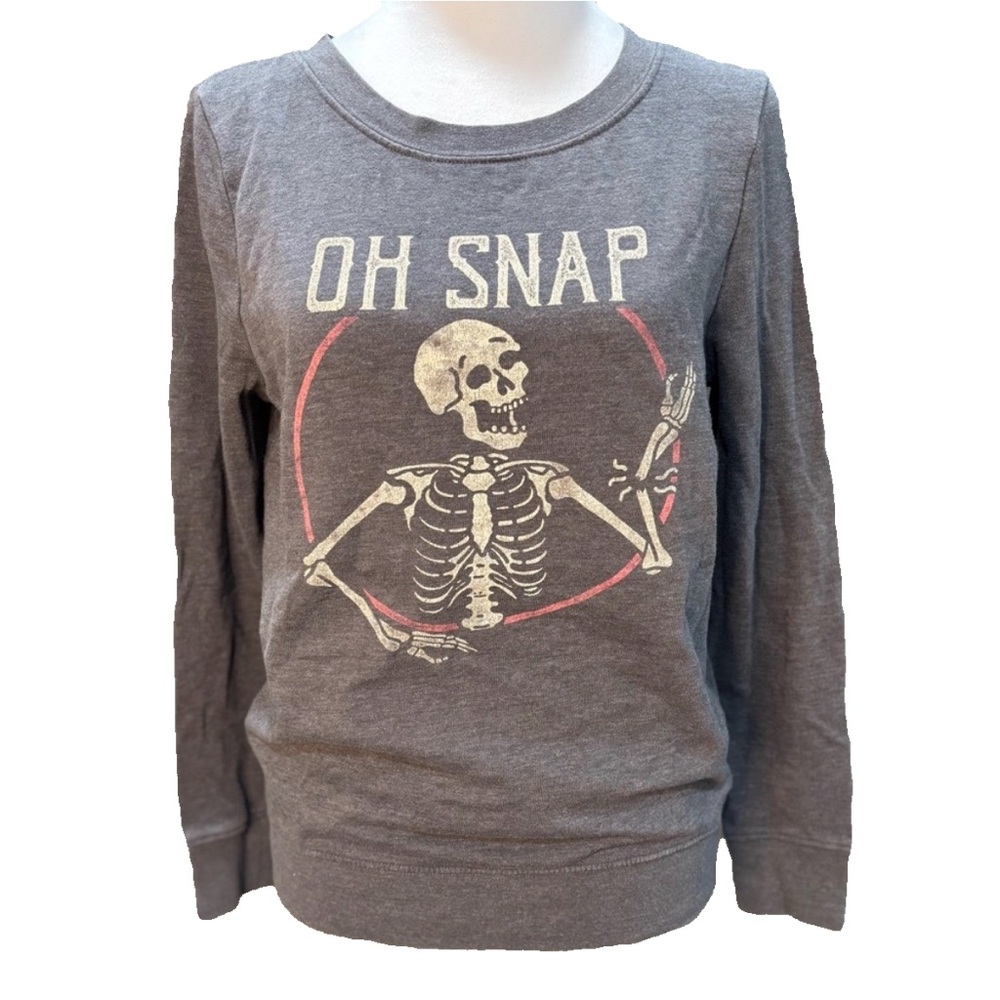 Fifth Sun Sweatshirt Gray Skeleton Small